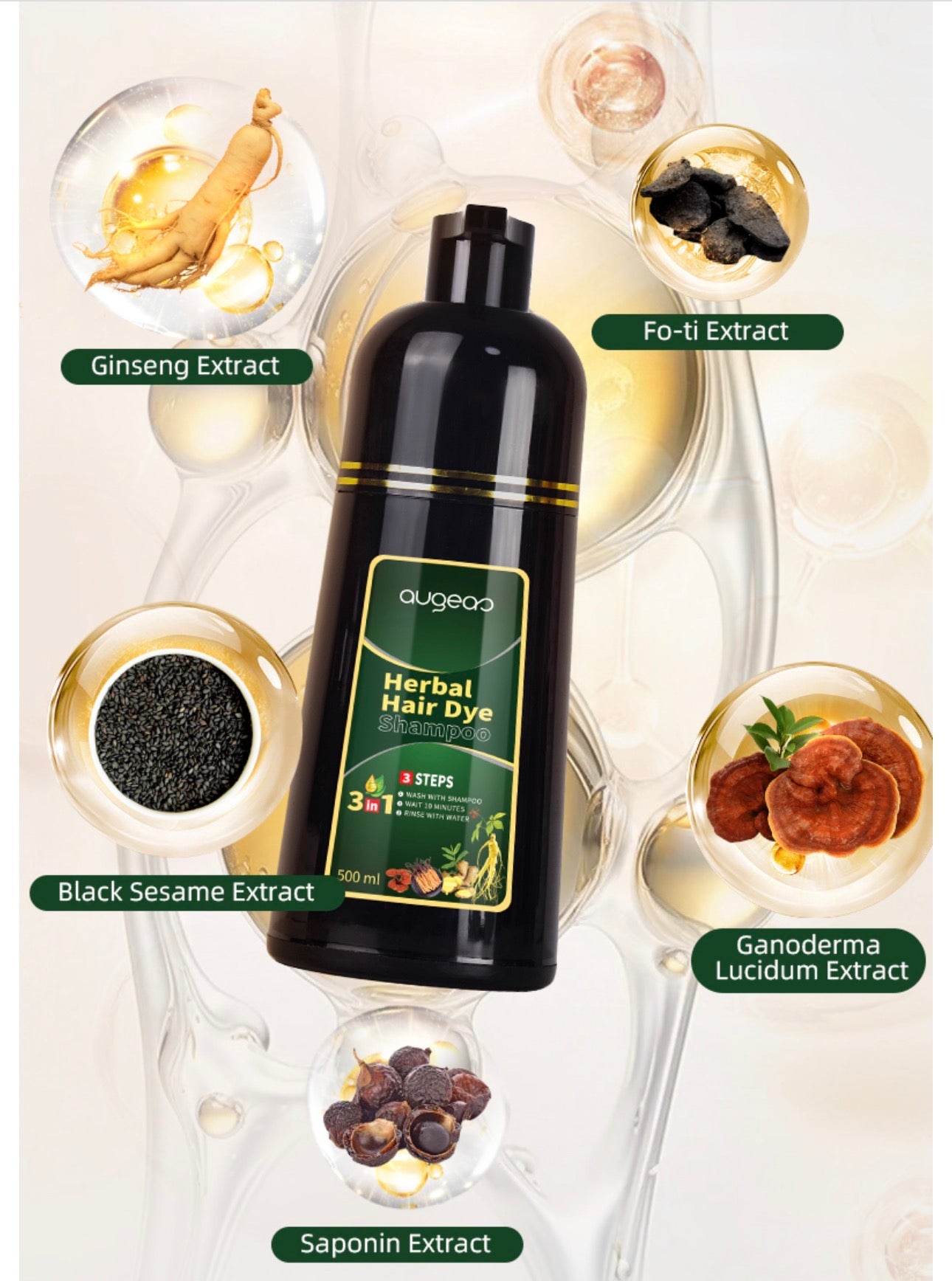 Augeas Chestnut Brown Hair Dye Shampoo 500ml