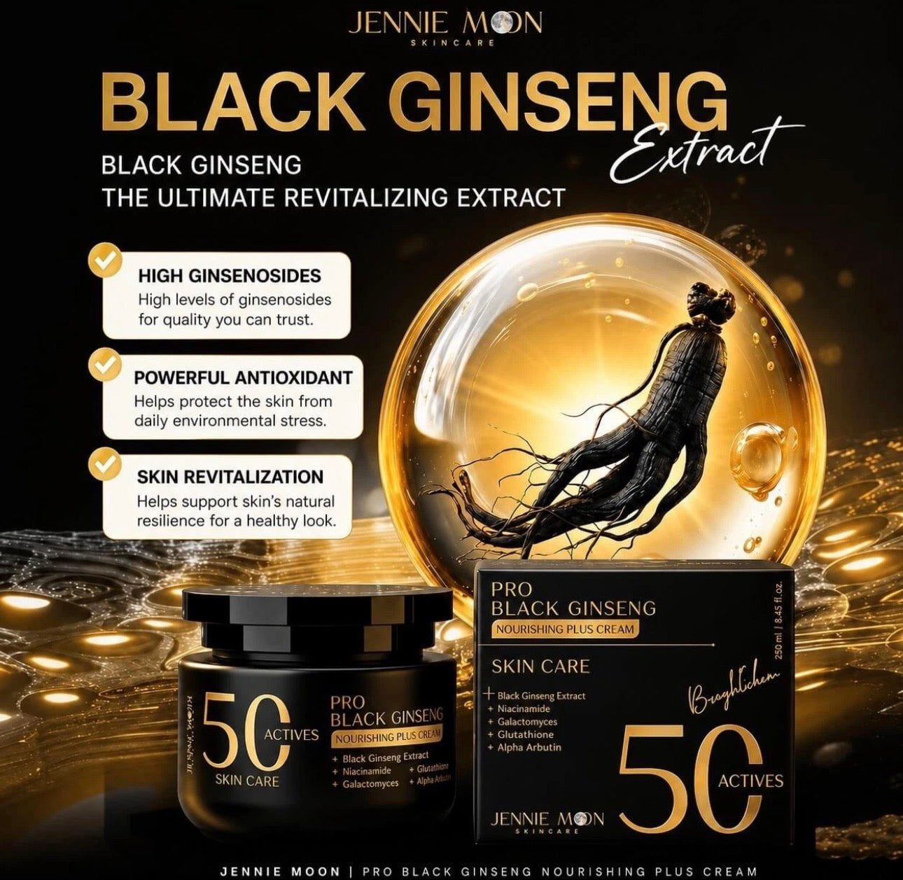 Jennie Moon Pro Black Ginseng White Plus Cream 250ml