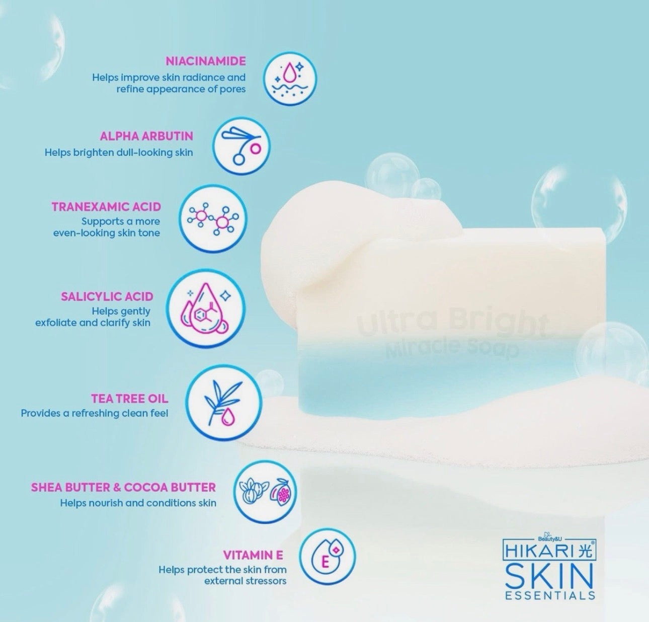 Hikari Skin Essentials Ultra Bright Miracle Soap 5 bars