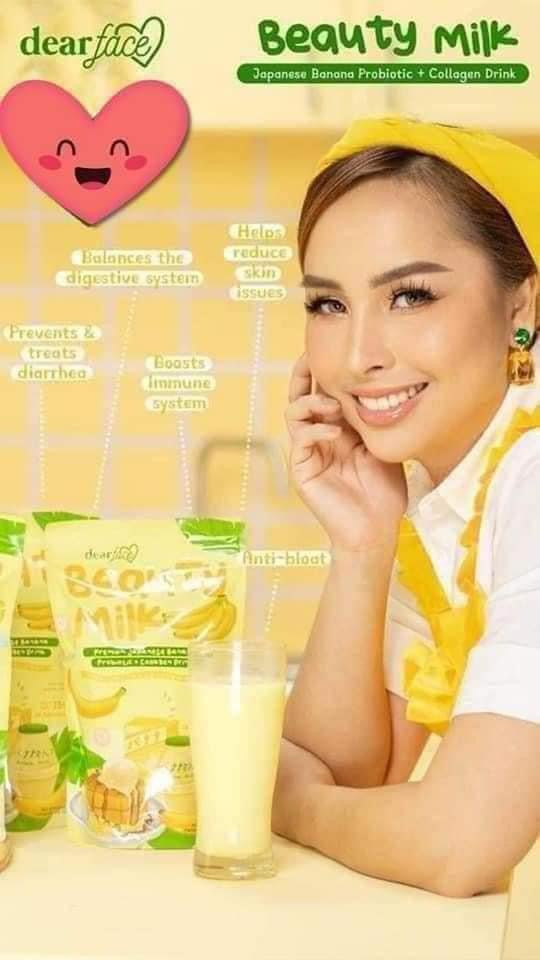 Dear face - Beauty Milk Premium Japanese Banana Probiotic + collagen drink 10x18g