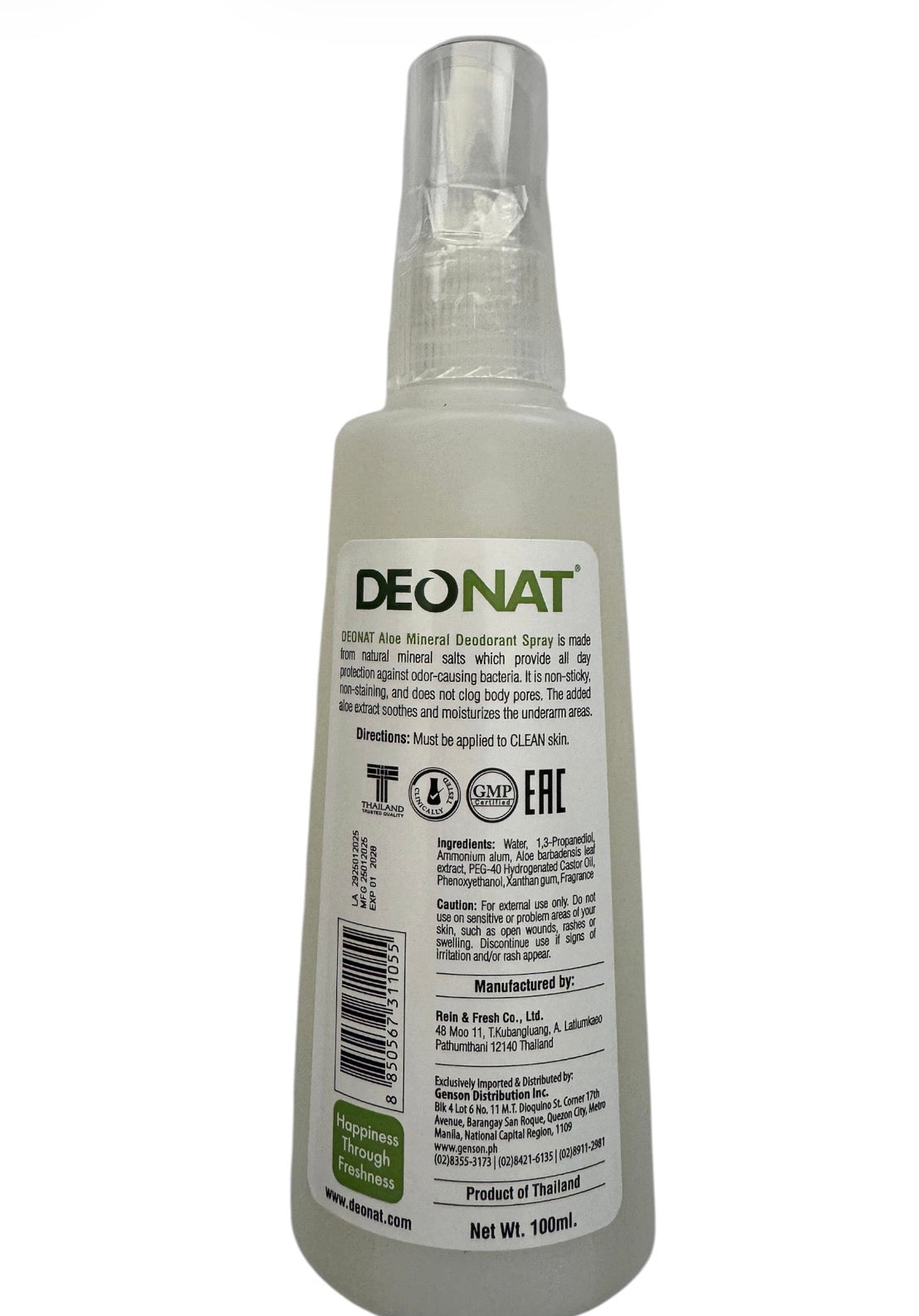 DEONAT Mineral Deodorant Spray 100ml- ALOE VERA