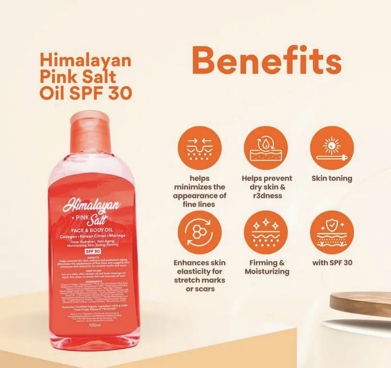 Bonita Pink Himalayan Salt Oil(100ml) and soap set