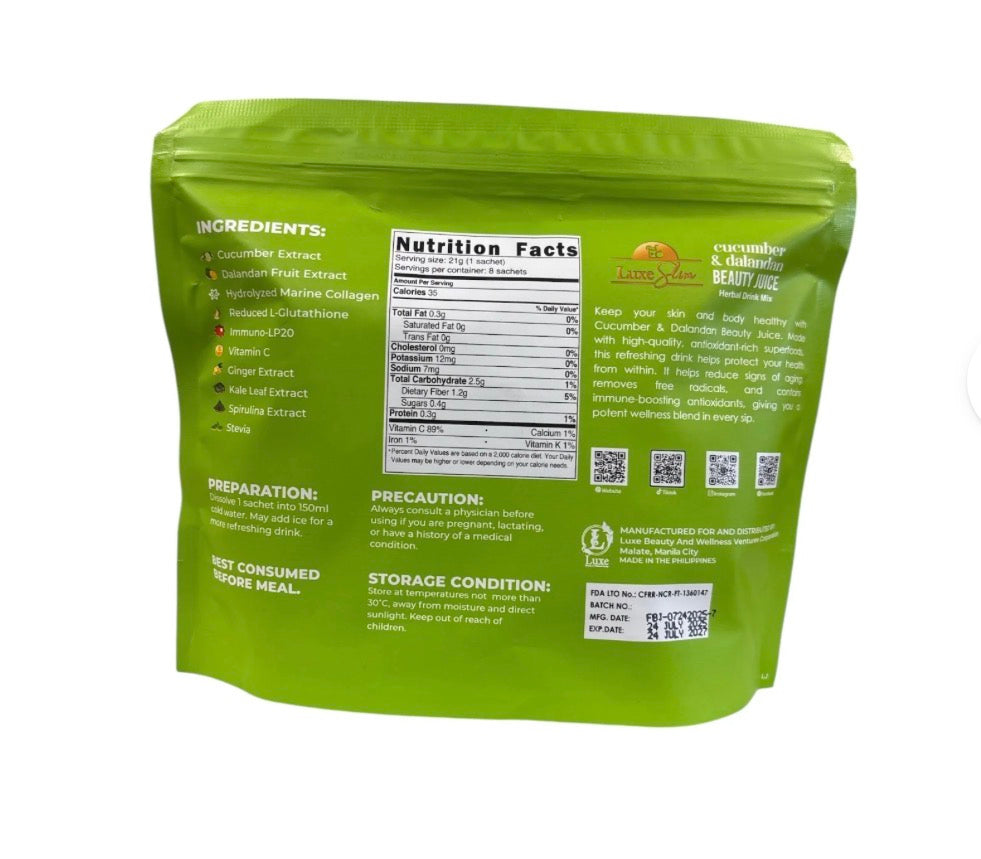 Luxe Slim Cucumber & Dalandan Beauty Juice 8 sachets