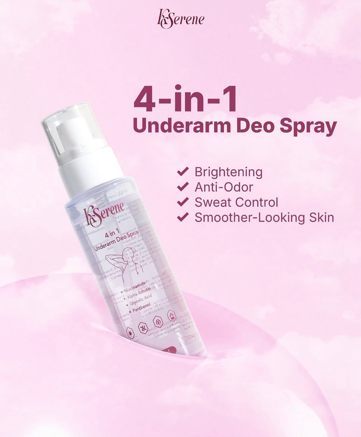 KSerene 4-in-1 Underarm Deo Spray 60ml