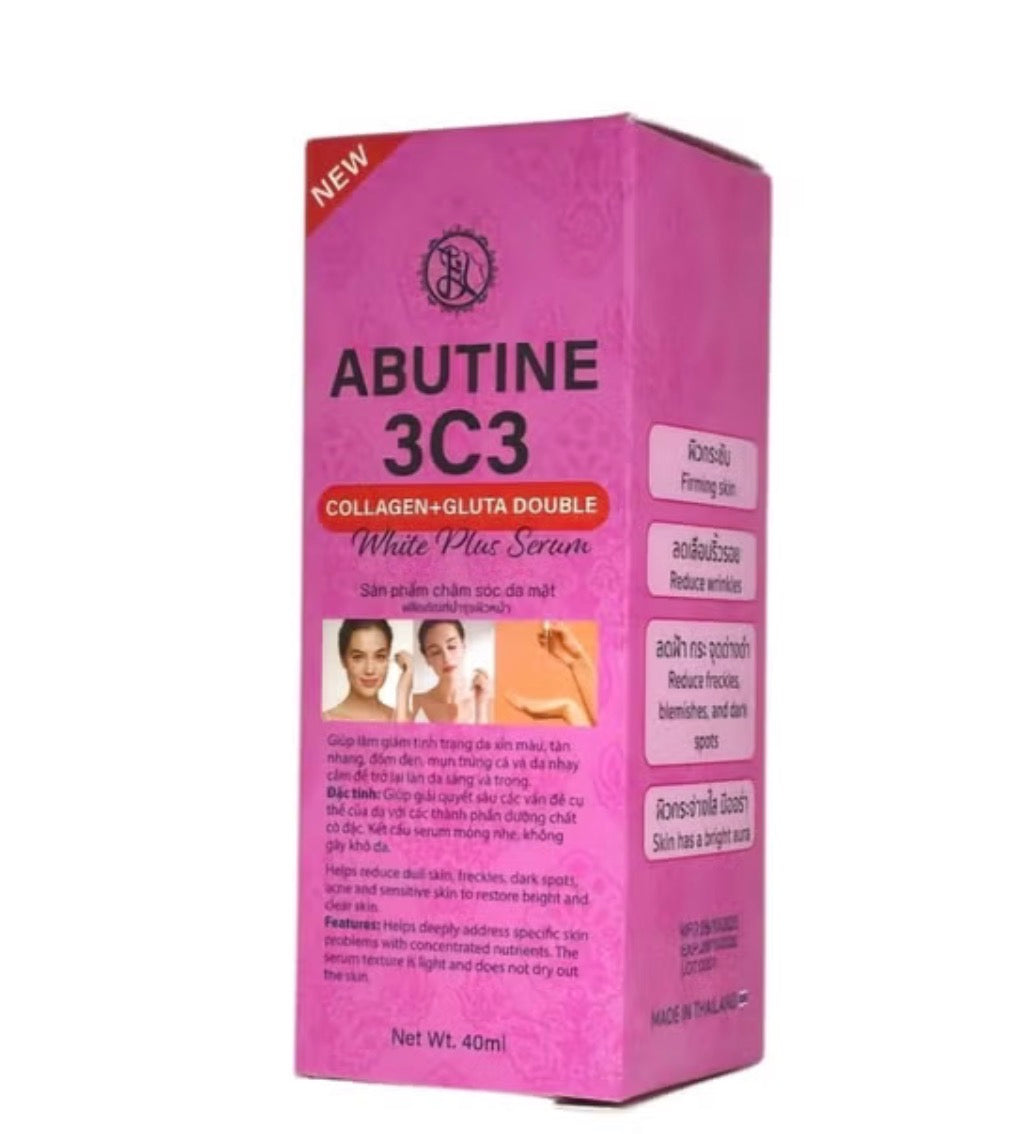 Abutine 3c3 collagen-gluta-double-white plus serum 40ml & soap 80g