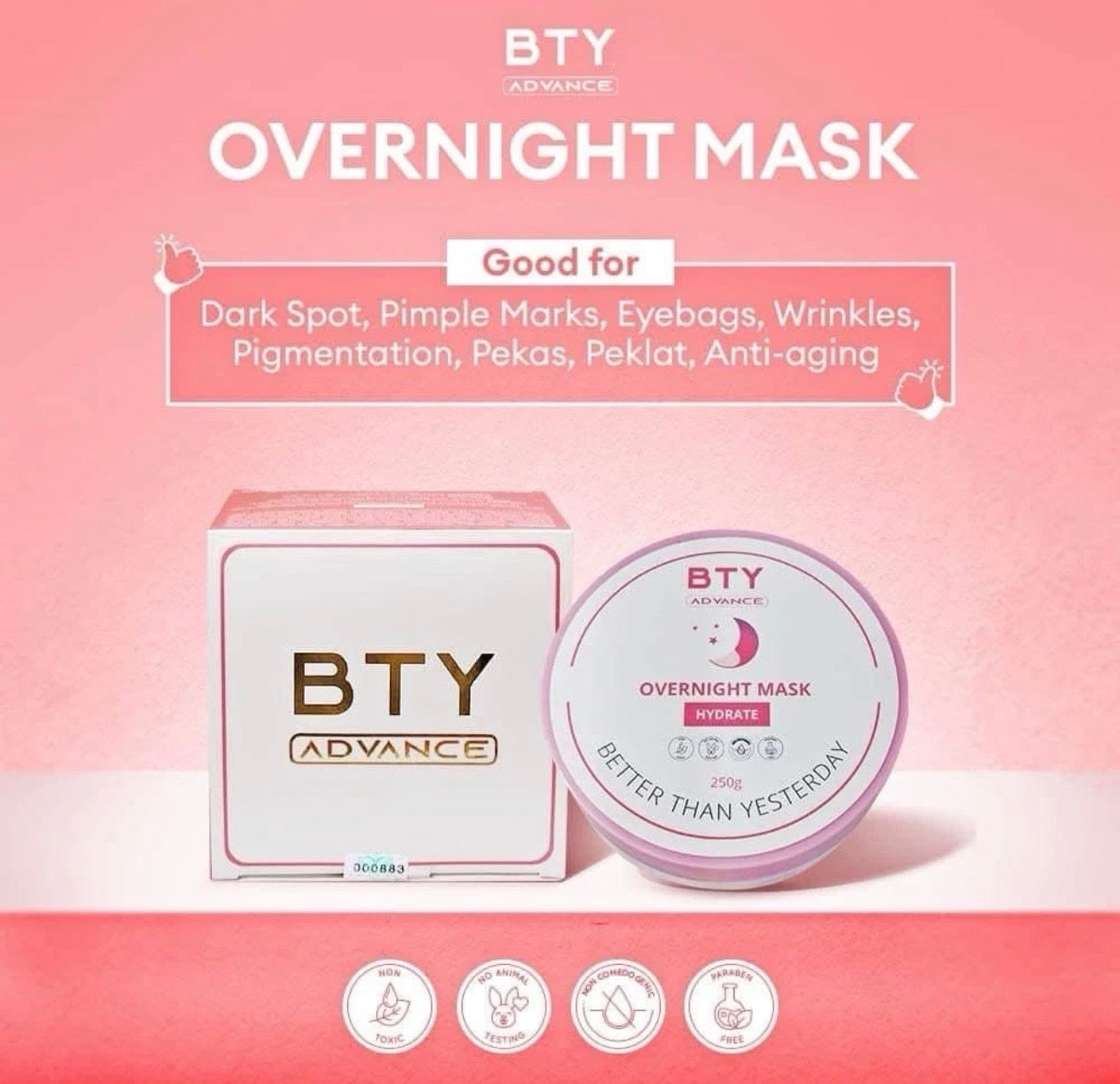 BTY Advance Overnight Mask - Hydrating Skin Repair Formula (250g)