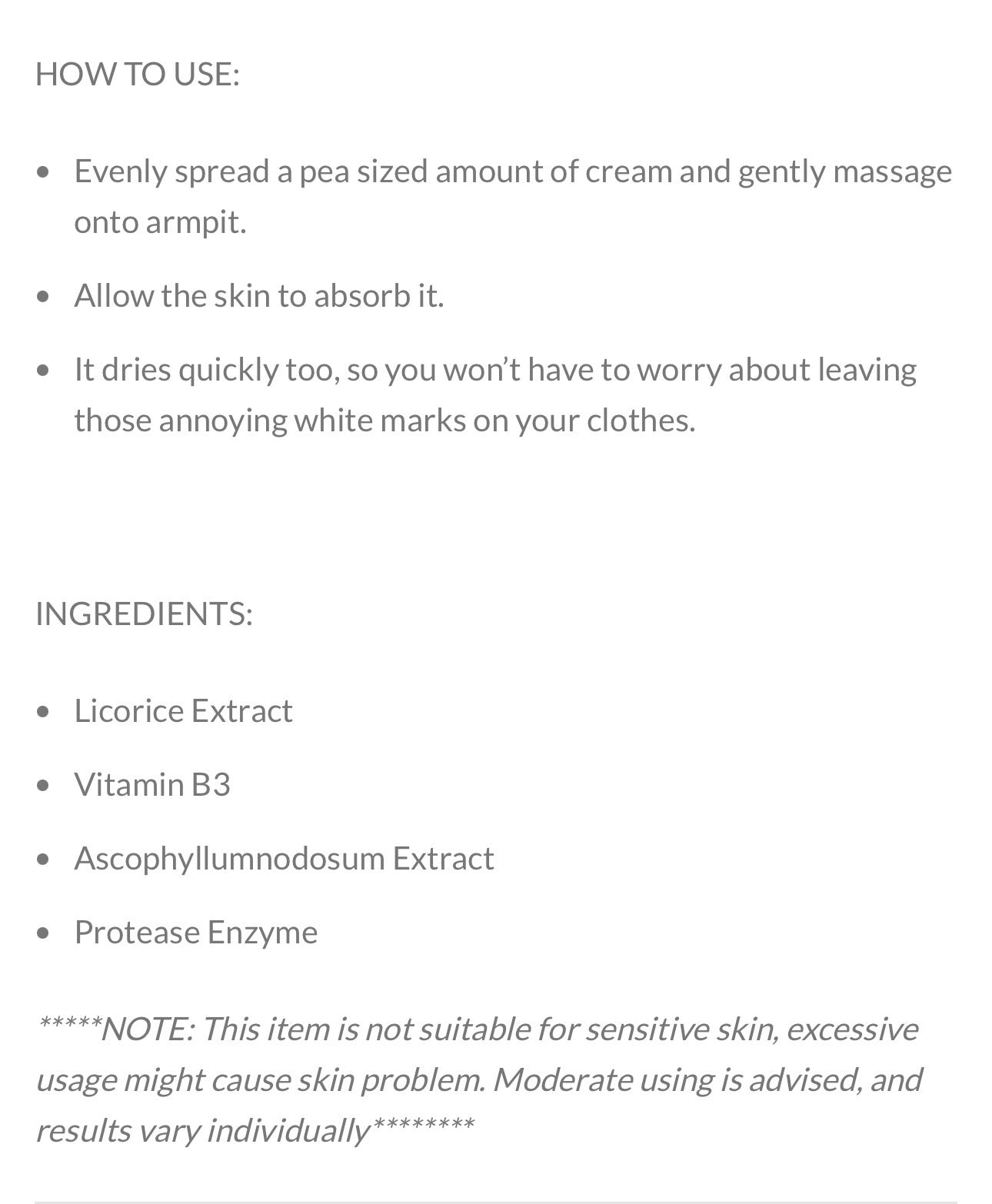 88 Total White Underarm Cream pink