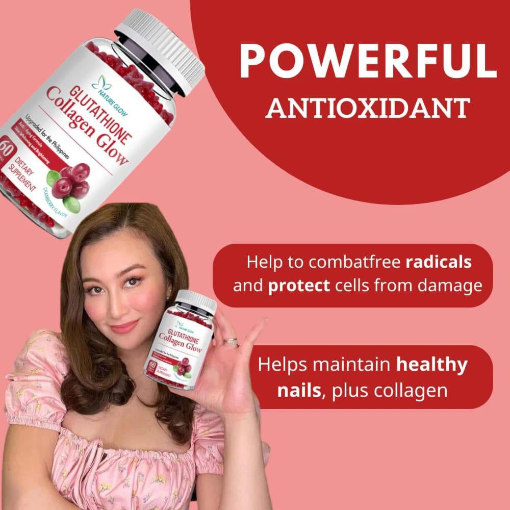 NATURE GLOW Gluta-Collagen Glow Gummies | 60 Cranberry Gummies