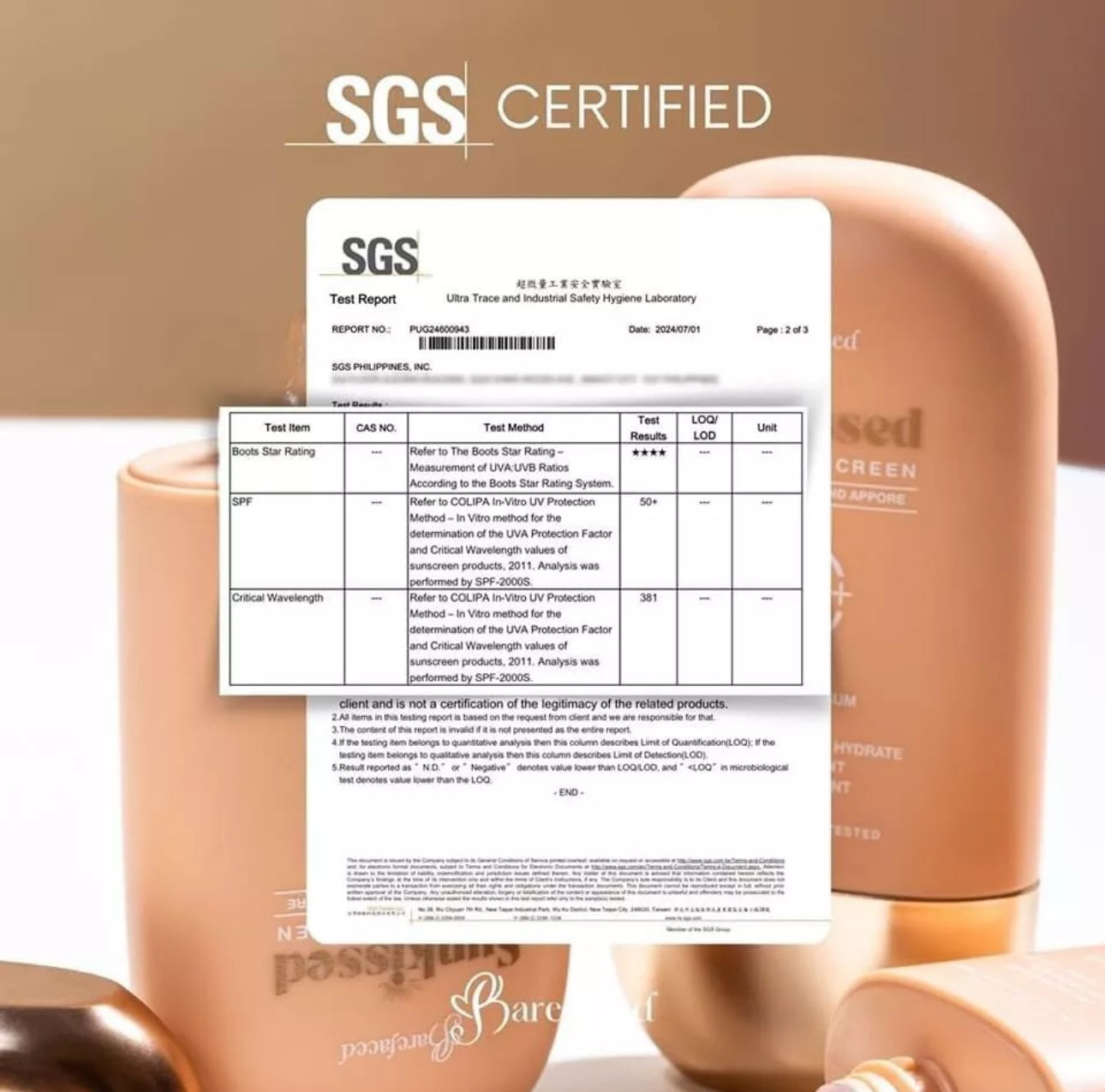 BAREFACED-Sunkissed Tinted Sunscreen SPF50 PA+++, 50g