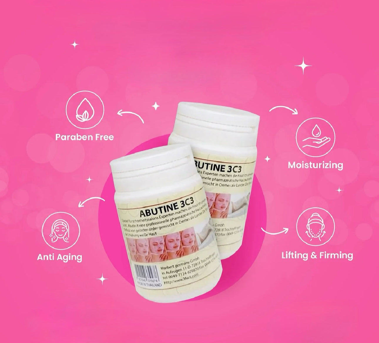 Abutine 3C3 Skin Body cream 250g made in Thailand