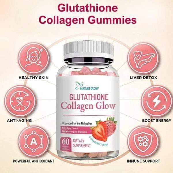Nature Glow Gluta-Collagen Glow Gummies | 60 Strawberry Gummies