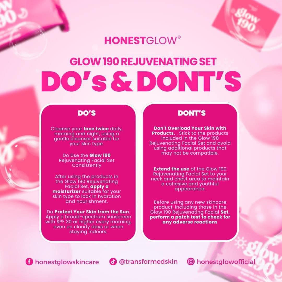 Honest glow 190 Rejuvenating facial set