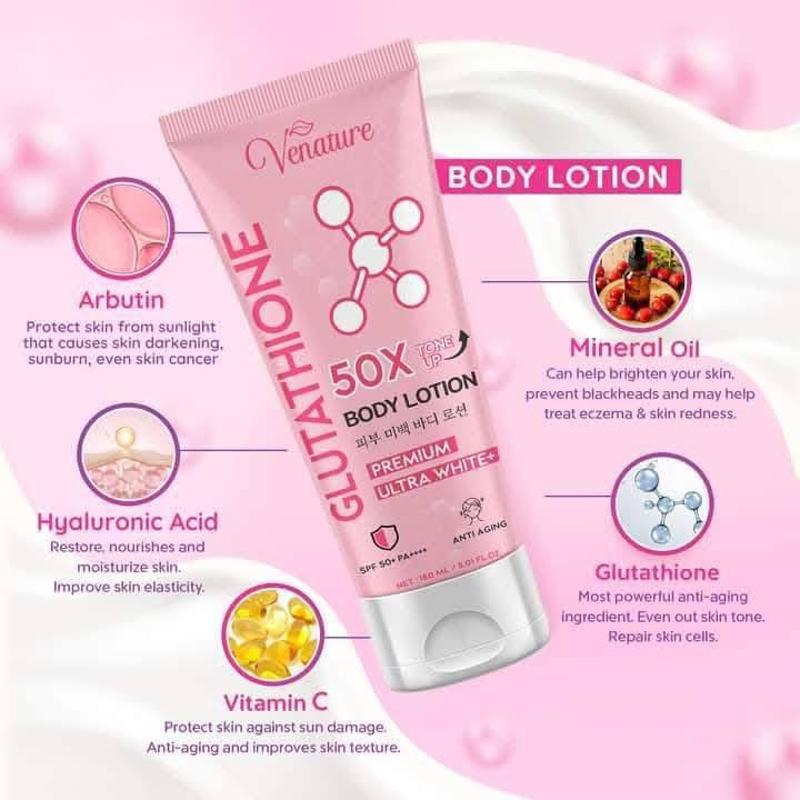 Venature - Glutathione 50X Whitening Body Lotion Premium Ultra white 150ml