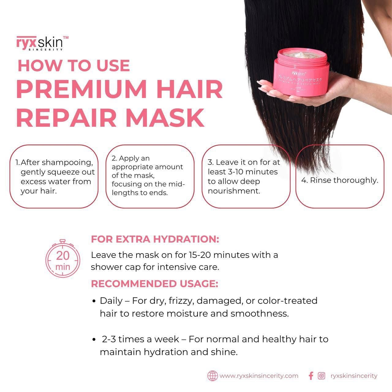 Ryxskin - Premium Hair Repair mask - made in japan 180mg