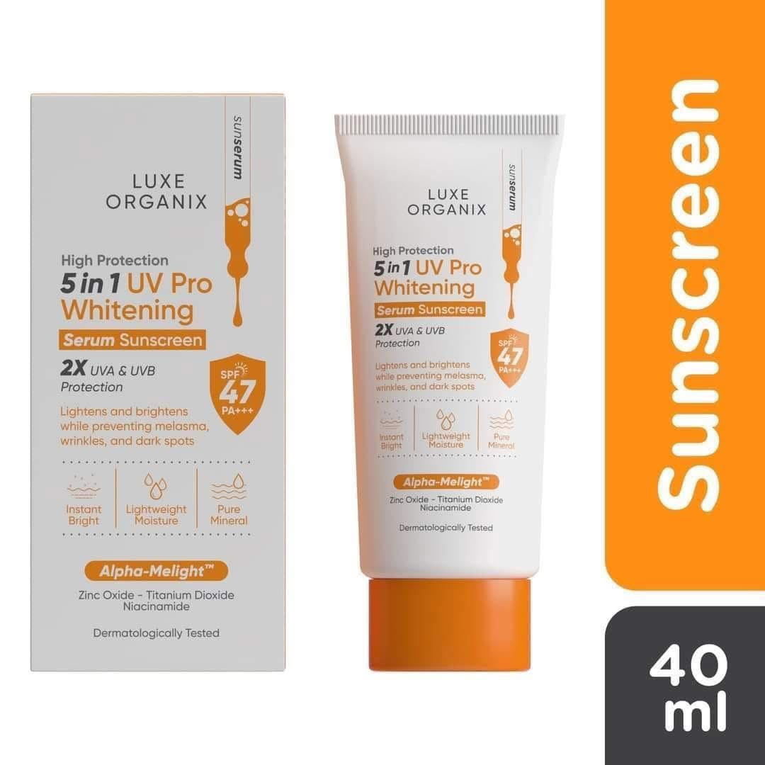 Luxe organix 5in1 UV Pro whitening serum sunscreen spf47 PA+++ 40ml