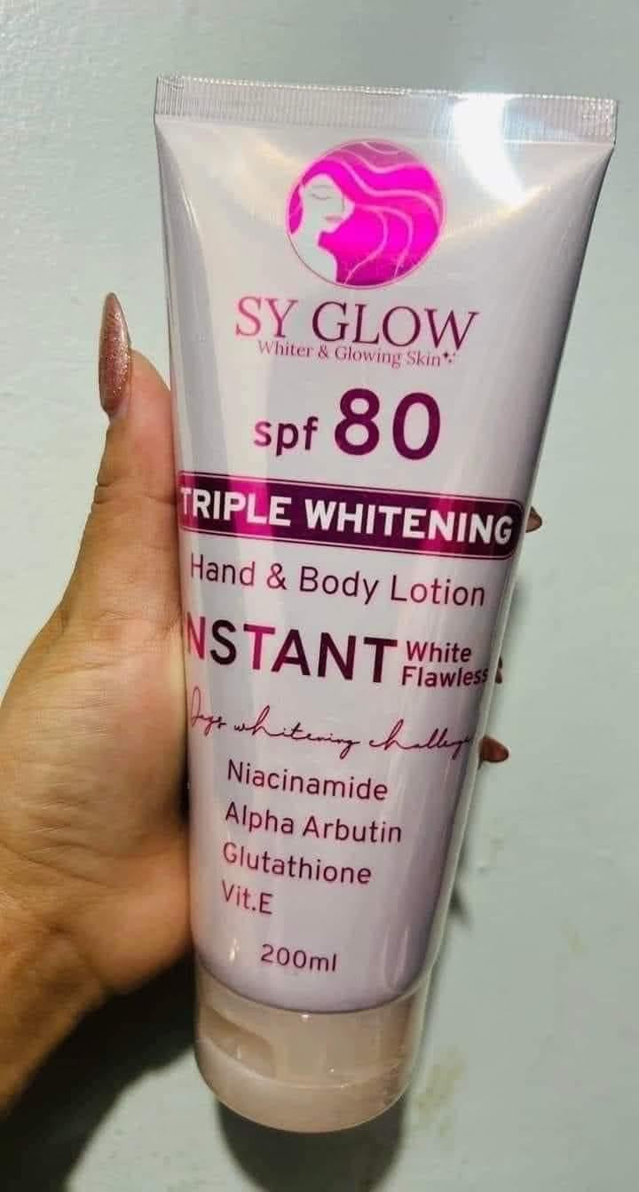 SY-GLOW TRIPLE WHITENING HAND & BODY LOTION W/SPF80 INSTANT WHITE FLAWLESS 200ML