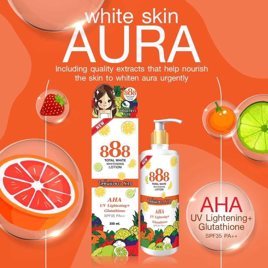 888 Total Whitening AHA UV lightening+ Glutathione SPF35 PA+++