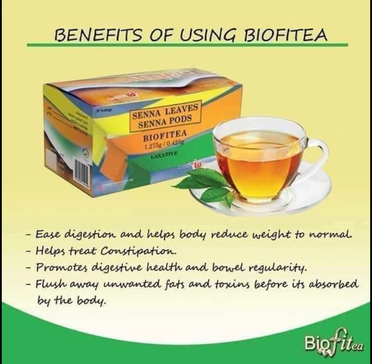 Senna leaves BIOFITEA 30bags - Shop Essential Skin Care Products online | Natural Organic skin care products | ROSYSKIN ESSENTIALS LLC