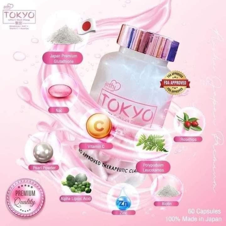 Aishi- TOKYO White | Block Dfyage | Glutathione 60caaps