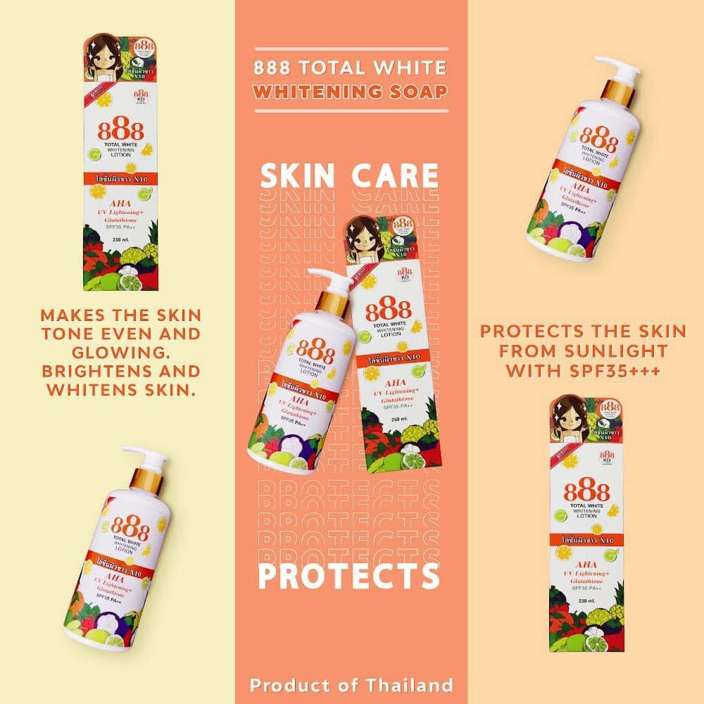 888 Total Whitening AHA UV lightening+ Glutathione SPF35 PA+++