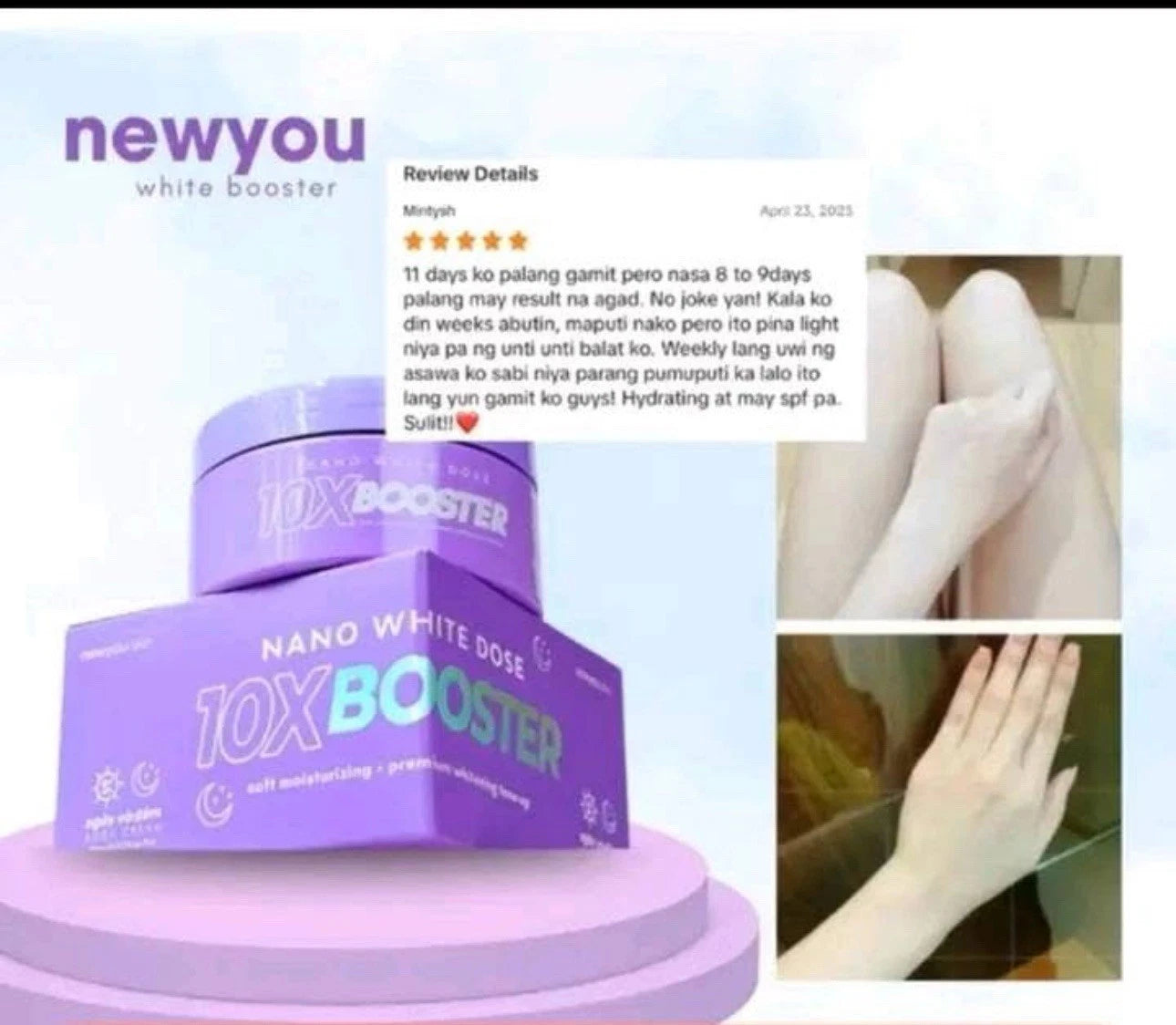 NEW YOU Nano White Dose 10X Booster Body Cream.