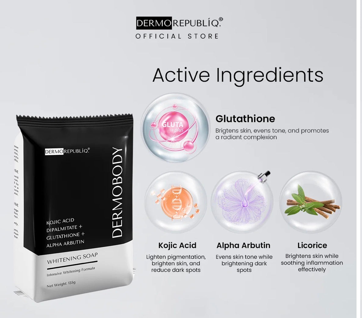 DERMO REPUBLIQ® Dermo Body Kojic Acid Dipalmitate Soap 135g