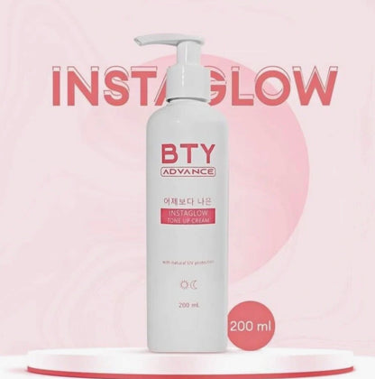 BTY Advance Instaglow Tone Up Cream 200mL – Daily Moisturizer with Niacinamide & Hyaluronic Acid, Korean-Inspired Formula