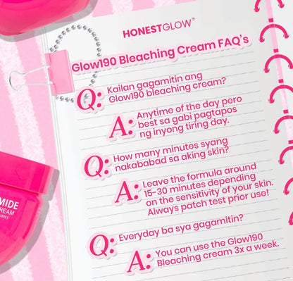 HONEST GLOW 190 Niacinamide Cream with Alpha Arbutin & Vitamin E – 250g | Flawless Skin Solution for Dark Spots & Uneven Texture | Gentle Formula for Sensitive Areas