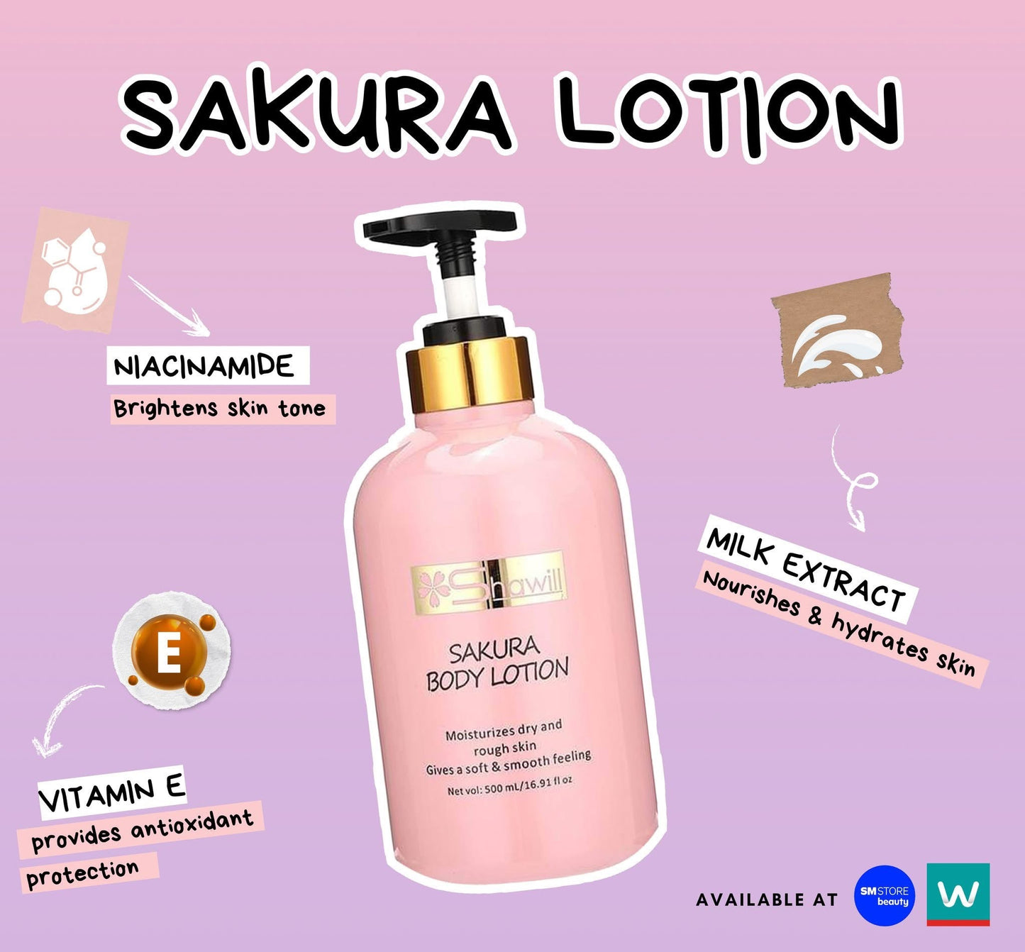 SHAWILL - Sakura Niacinamide Body Lotion