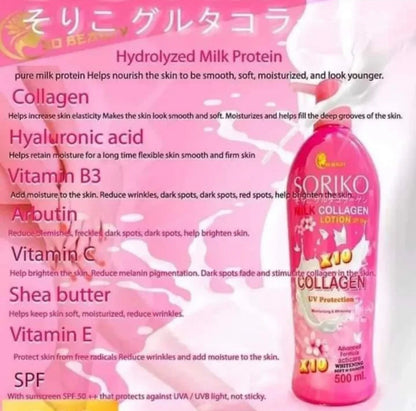 SORIKO - Milk Collagen Lotion With SPF 50 PA+++ -500ml