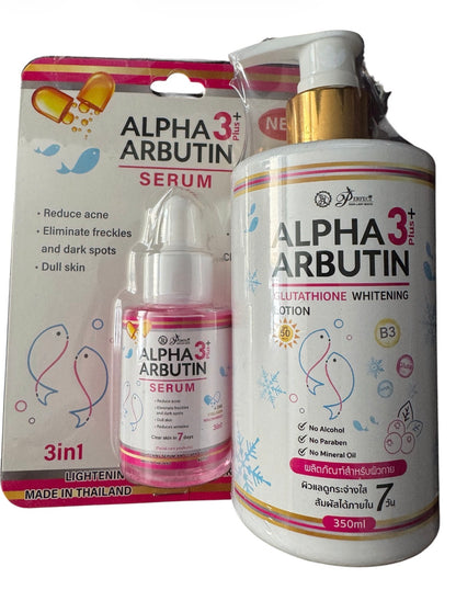 Alpha Arbutin 3 plus Gluthathione lotion 350 ml and serum