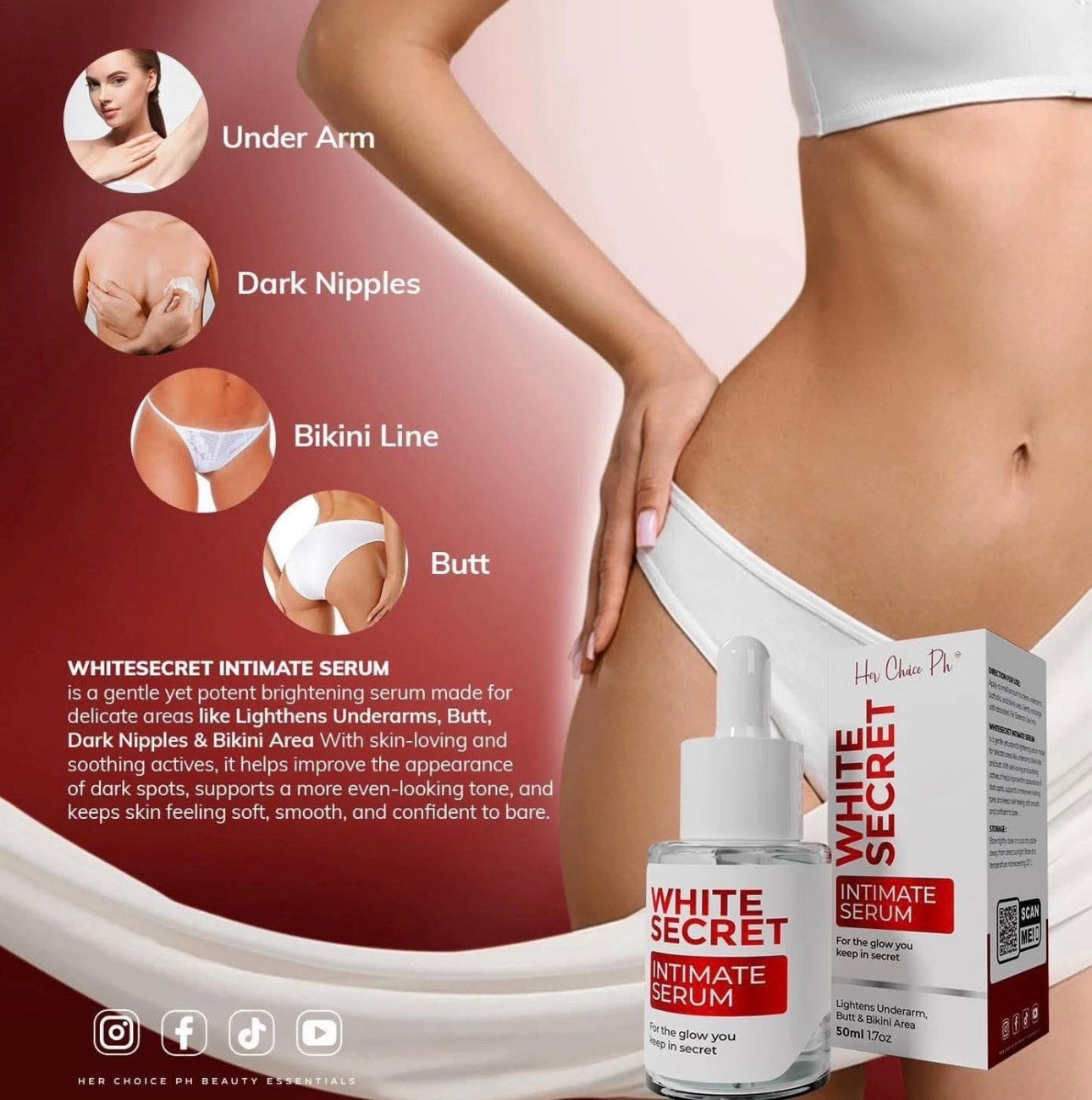 Her Choice PH White Secret intimate serum -50ml