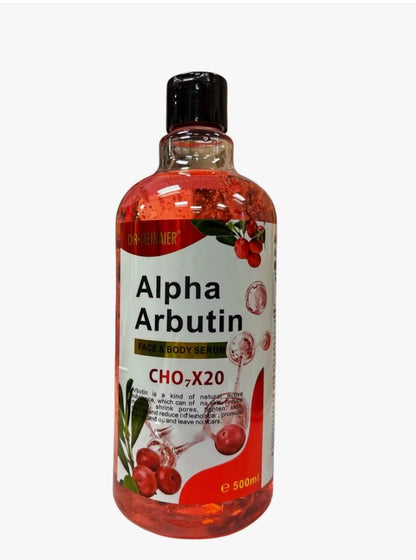 DR MEINAIER Alpha Arbutin Face & Body Serum CHO-X20 – Intensive Moisturizing & Pore-Refining Formula for Smooth, Radiant, Even-Toned Skin – 500 mL