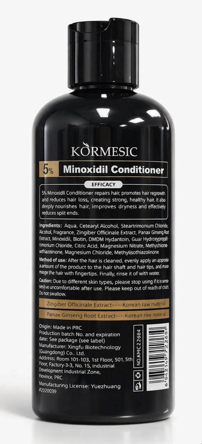 KORMESIC 5% Minoxidil With Biotin Hair Care Set 300ml Shampoo & Conditioner – Scalp Revitalizing, Strengthening & Hydrating System for Fuller, Healthier-Looking Hair