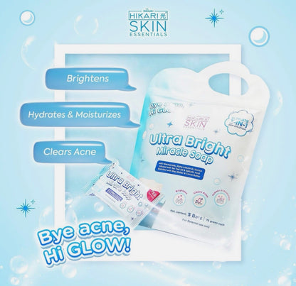 Hikari Skin  Essentials Ultra Bright Miracle Soap 5 bars