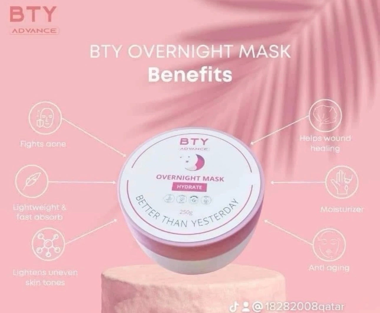 BTY Advance Overnight Mask - Hydrating Skin Repair Formula (250g)