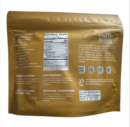 Luxe Slim Caffe Macchiato - Slimming Coffee With Collagen & Glutathione - 8 sachet