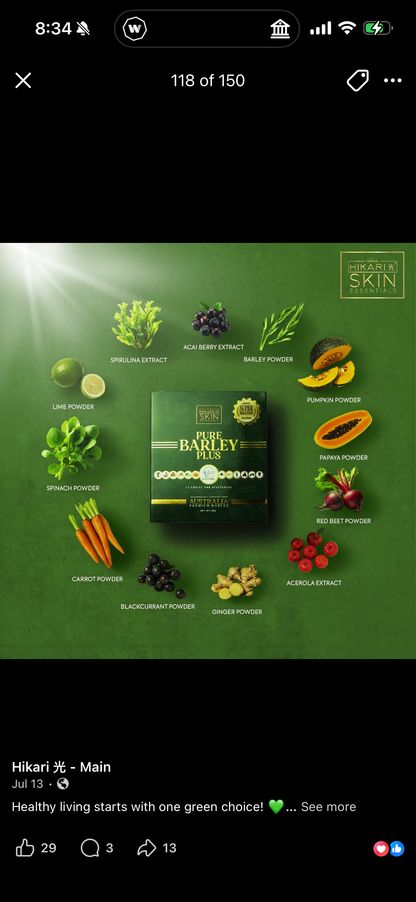 Beauty&U Hikari Skin Essentials Pure Barley Plus (10 sachets x 30g)