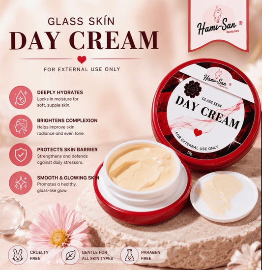 Hami-San Glass Skin Day Cream 10g – Lightweight Daily Moisturizing Face Cream for Smooth, Dewy & Radiant-Looking Skin