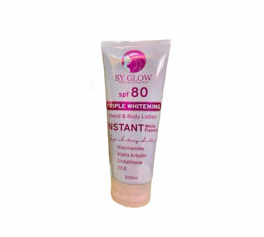 SY-GLOW TRIPLE WHITENING HAND & BODY LOTION W/SPF80 INSTANT WHITE FLAWLESS 200ML