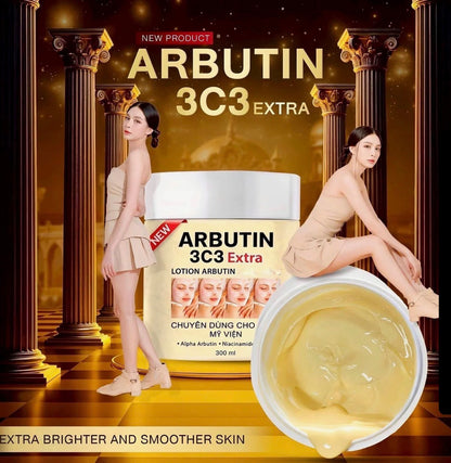 ARBUTIN 3C3 Extra Care Body Lotion – Alpha Arbutin, Niacinamide & Glutathione Blend for Smooth, Radiant-Looking Skin – Nourishing Daily Moisture Lotion, 300 ml