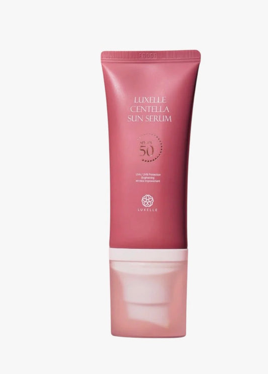 LUXELLE Centella Sun Serum SPF 50 PA++++ - Lightweight, Non-Greasy Sunscreen with Centella Asiatica, Niacinamide & Hyaluronic Acid for All Skin Types - 50ml