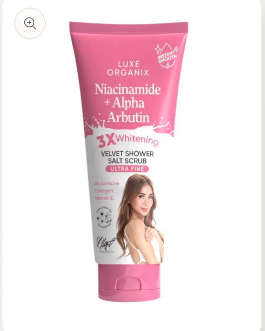 Niacinamide + Alpha Arbutin 3x Whitening Velvet Shower Salt Scrub -320g (Pink)