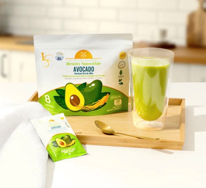 Luxe Slim Beauty Smoothie AVOCADO Hydrolyzed Marine Collagen Drink 21g x 8 Sachets