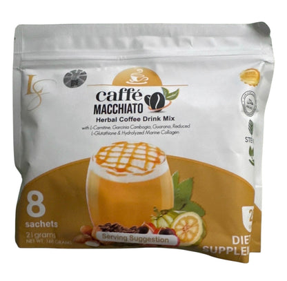 Luxe Slim Caffe Macchiato - Slimming Coffee With Collagen & Glutathione - 8 sachet