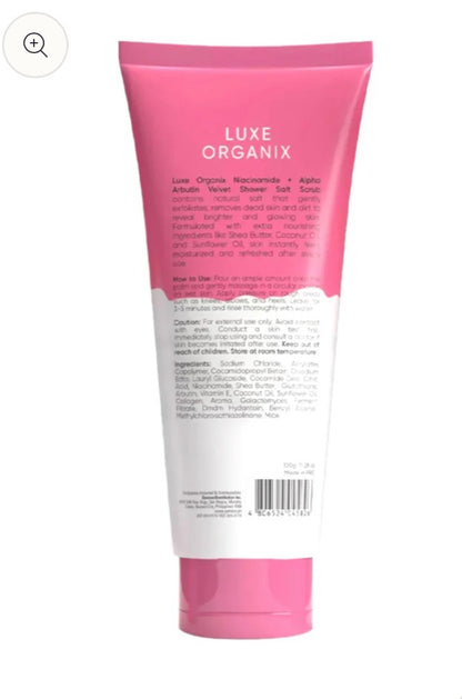 Niacinamide + Alpha Arbutin 3x Whitening Velvet Shower Salt Scrub -320g (Pink)