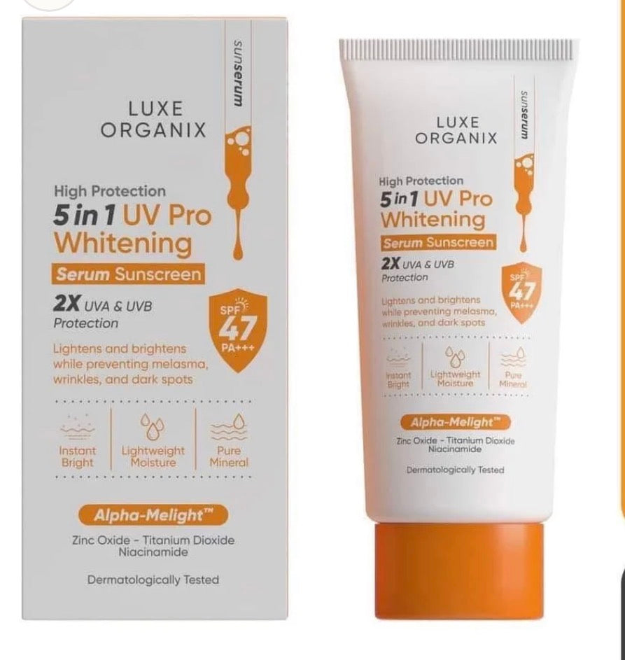 Luxe organix 5in1 UV Pro whitening serum sunscreen spf47 PA+++ 40ml