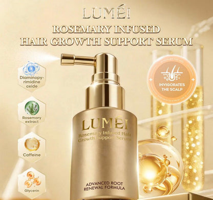 LUMÉI Rosemary Infused Hair Growth Support Serum Caffeine Glycerin Diaminopy-rimidine oxide Advanced Root Renewal Formula 30ml