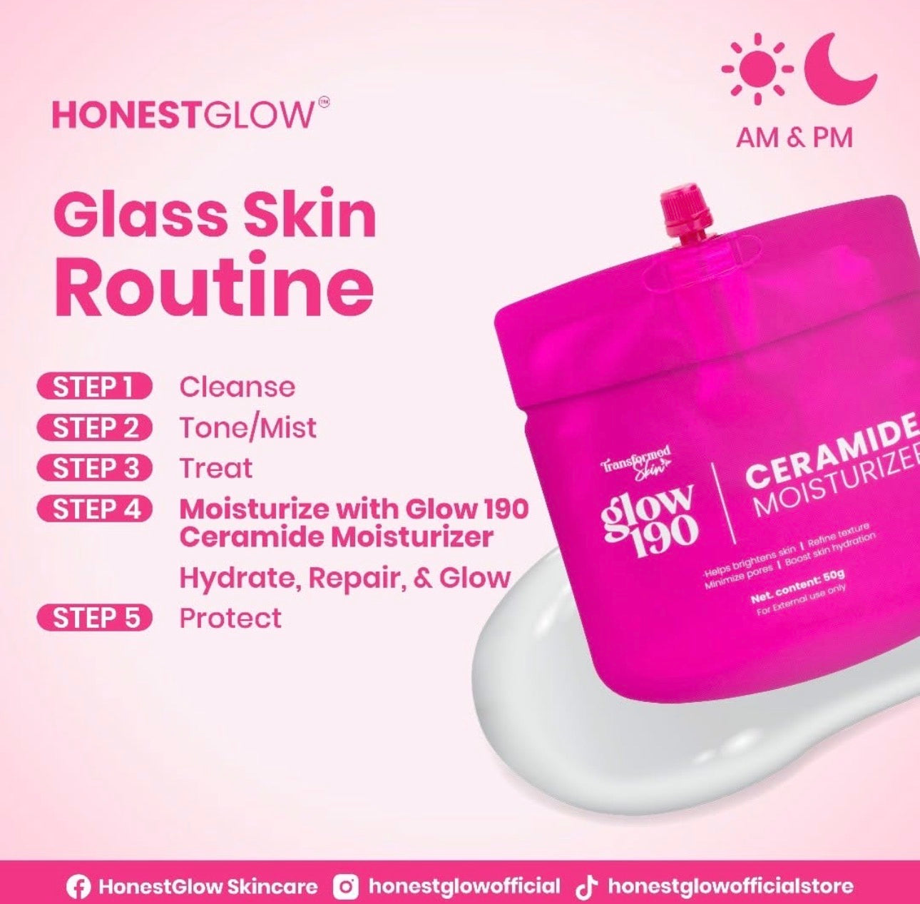 Transformed Skin Glow190 Ceramide Moisturizer 50g