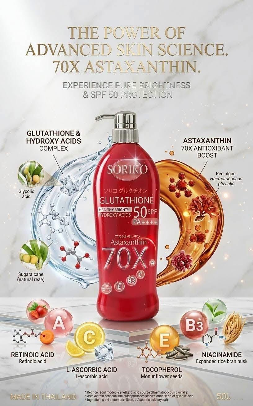Soriko Gluthathione Healthy Bright Hydroxy Acids 50 spf 500ml